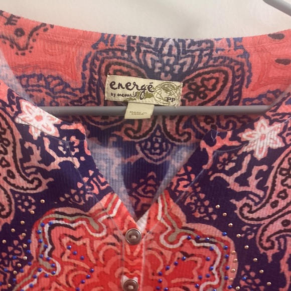 Energe by one world ribbed top blouse - Picture 2 of 5